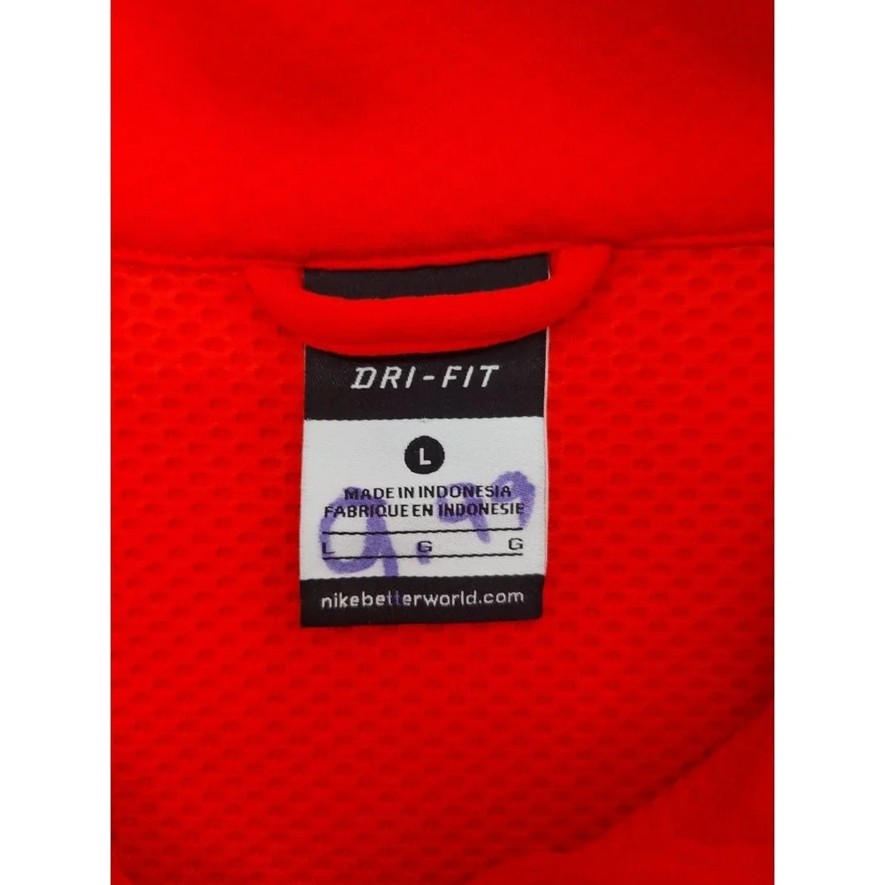Nike Dri-FIT Jacket Youth Large Orange Gray Full Zip Track Swoosh‎ Athletic